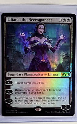 2018 MTG Magic The Gathering M19 Core Set 2019 Foil 291 Liliana, the Necromancer - Image 1