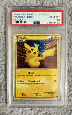 2010 POKEMON WORLD PIKACHU HOLO PSA 10 - English Promo USA - Image 1