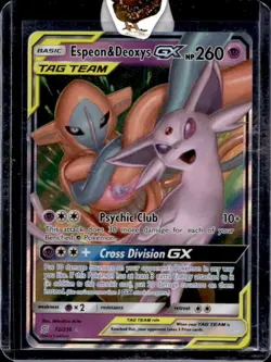 2019 Pokemon SM Unified Minds Espeon Deoxys Tag Team Holo #72/236 - Image 1