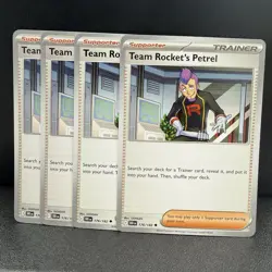 4x Pokemon Team Rocket's Petrel 176/182 NM Playset SV10 Destined Rivals Non-Holo - Image 1