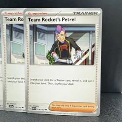 4x Pokemon Team Rocket's Petrel 176/182 NM Playset SV10 Destined Rivals Non-Holo - Image 3