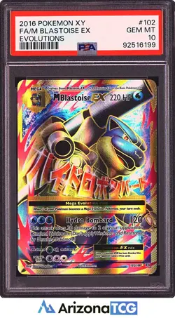 Pokemon 2016 M Blastoise EX 102/108 Full Art Evolutions GEM MINT PSA 10 - Image 1