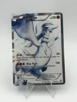 Pokemon Reshiram #113/114 Full Art Ultra Rare Holo, Black White Heavy Play - Image 1