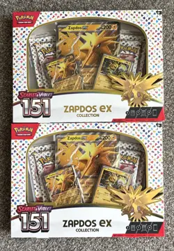 Pokemon TCG Scarlet and Violet 151 Zapdos EX Collection Box Factory Sealed. 2x - Image 1