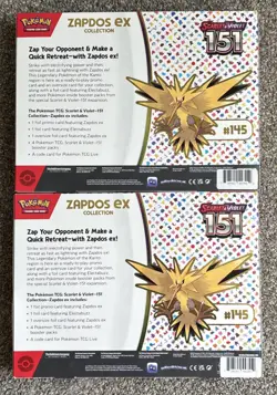 Pokemon TCG Scarlet and Violet 151 Zapdos EX Collection Box Factory Sealed. 2x - Image 2