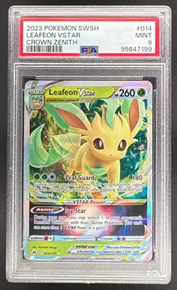 95647199 Leafeon VSTAR 2023 Pokemon Sword & Shield Crown Zenith #014 PSA 9 - Image 1