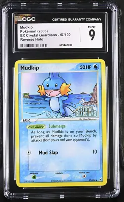 Mudkip 57/100 Reverse Holo EX Crystal Guardians Pokemon CGC 9 Mint *033 - Image 1