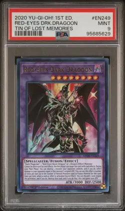 2020 Yugioh Tin of Lost Memories Red Eyes Dark Dragoon PSA 9 MP20-EN249 - Image 1