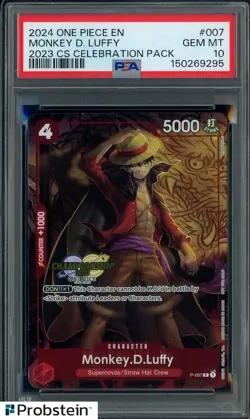 #1 2024 One Piece EN 2023 CS Celebration Pack #007 Monkey D. Luff PSA 10 - Image 1