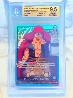 2022 One Piece EUSTASS CAPTAIN KID BGS 9.5 GEM MINT ST02-001 SUPER PRE RELEASE - Image 1