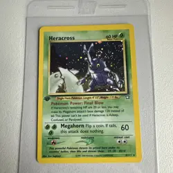 Heracross Holo Rare 1st Edition 6/111 Neo Genesis WOTC Vintage Pokemon SWIRL - Image 1