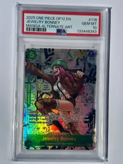 2025 One Piece OP-12 EN Manga Alternate Art #118 Jewelry Bonney PSA 10 Gem Mint - Image 1