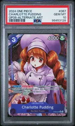 2024 ONE PIECE TWO LEGENDS OP08-067 CHARLOTTE PUDDING ALTERNATE ART PSA 10 - Image 1