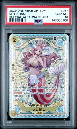 2025 ONE PIECE JPN OP11-A FIST OF DIVINE SPEED #057 SHIRAHOSHI PSA 10 - Image 1