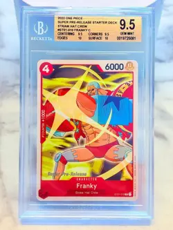 2022 One Piece FRANKY BGS 9.5 GEM MINT ST01-010 SUPER PRE RELEASE STRAW HAT CREW - Image 1