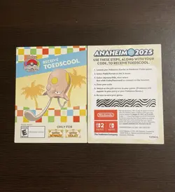 Exclusive Pokemon Worlds Anaheim 2025 Toedscool Code Scarlet/Violet Game DM Only - Image 1