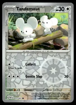 Tandemaus 73/91 Pokemon Card Paldean Fates Common 30 HP Rev Holo NM YU - Image 1