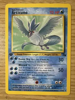 Pokemon Articuno 17/62 1st Edition NM Fossil Non-Holo Rare TCG Card - Image 1