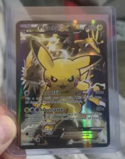Pokemon TCG Pikachu EX XY124 Holo Promo Card Damaged Pokemon XY HP - Image 2
