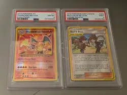 PSA Graded Pokemon Card Auction – Charizard & Red & Blue Trainer! - Image 1