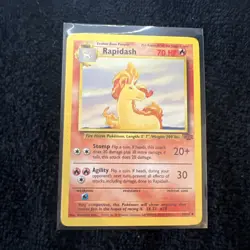 Vintage Pokemon Card -Rapidash 44/64 Jungle - LP - Uncommon - Image 1