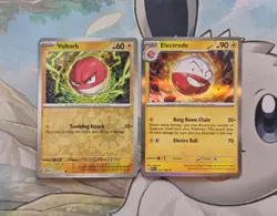 Pokemon Card Voltorb Reverse Holo S&V 151 100/165 & Electrode Holo 101/165 - Image 1