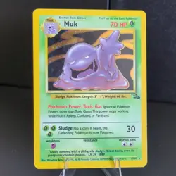 Pokemon TCG Muk 13/62 Fossil Unlimited Holo Rare Card 1999 - Image 1
