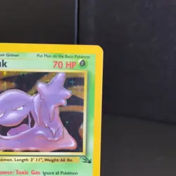 Pokemon TCG Muk 13/62 Fossil Unlimited Holo Rare Card 1999 - Image 3