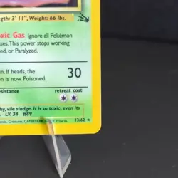 Pokemon TCG Muk 13/62 Fossil Unlimited Holo Rare Card 1999 - Image 5
