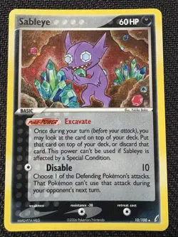 Pokemon TCG Sableye Ex Crystal Guardians 10/100 Holo Rare 2006 Vintage Card - Image 1