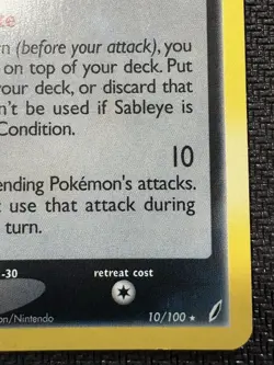 Pokemon TCG Sableye Ex Crystal Guardians 10/100 Holo Rare 2006 Vintage Card - Image 4