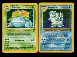Blastoise 2/130 Base Set 2 2000 Venusaur 18/130 Holo Vintage Pokemon Card WOTC - Image 1
