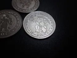 Pokemon Card Meiji Promo Battle Coin Silver x3 Machamp Evolutions #6218 PLAY - Image 5