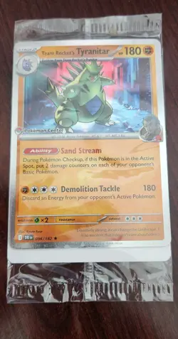 Pokemon TCG Team Rocket’s Tyranitar Pokemon Center Stamped Promo Sealed - Image 1