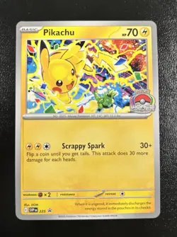 Pokemon Pikachu SVP 225 Black Star Promo 2025 World Championships Worlds Damaged - Image 1