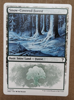 Snow-Covered Forest (120) White Border, Mystery Booster 2 MB2 Magic MtG, Reg NM! - Image 1