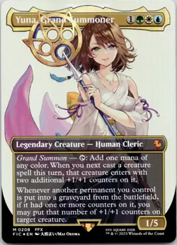 Yuna, Grand Summoner (Borderless) 208 Commander: FINAL FANTASY NM FOIL MTG - Image 1