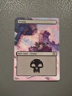 Swamp MTG Aetherdrift Hand Painted Borderless Extended Full Altered Art - Image 1