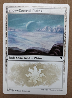 Snow-Covered Plains (116) White Border, Mystery Booster 2 MB2 Magic MtG, Reg NM! - Image 1