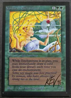 SIGNED MtG Magic K Brock _ Beta CE _ Artist Proof _ VERDURAN ENCHANTRESS _ 1/50! - Image 2