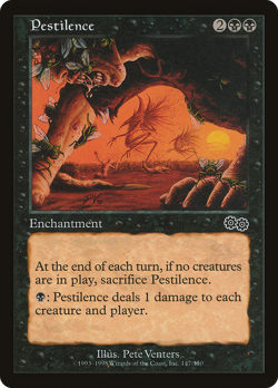 Pestilence #147 (MP) Urza's Saga USG Magic MTG - Image 1