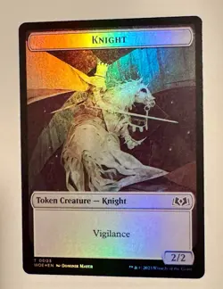 Knight // Food (0011) Double-Sided Token [Wilds of Eldraine Tokens] Foil Near M - Image 1