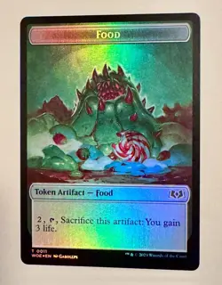 Knight // Food (0011) Double-Sided Token [Wilds of Eldraine Tokens] Foil Near M - Image 2