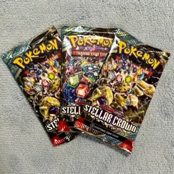 Pokemon TCG: Scarlet and Violet Stellar Crown 3x Booster Pack Sealed - Image 1