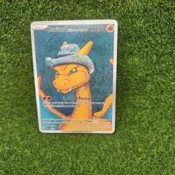 Charizard with Grey Felt Hat Pokemon Custom ACG Card Holo Foil Art Anime - Image 1