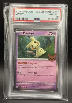 2024 Pokemon Trick or Trade Booster 037/091 Mimikyu Cosmos Holo PSA 10 - Image 1