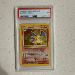 Pokemon 1999 Glurak Base Set Holo #4/102 German PSA 7 Rare Dragon Card - Image 1