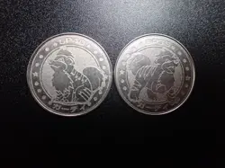 Pokemon Card Meiji Promo Metal Battle Coin Silver Growlithe x2 #6309 PLAY - Image 1
