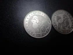 Pokemon Card Meiji Promo Metal Battle Coin Silver Growlithe x2 #6309 PLAY - Image 2