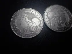 Pokemon Card Meiji Promo Metal Battle Coin Silver Growlithe x2 #6309 PLAY - Image 3